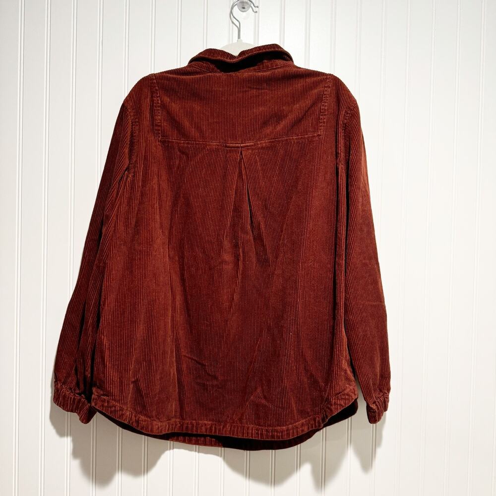 Poetry Half Zip Pullover Jacket Corduroy Rust Lagenlook Hemp Cotton Yak Size 12 - Picture 7 of 7